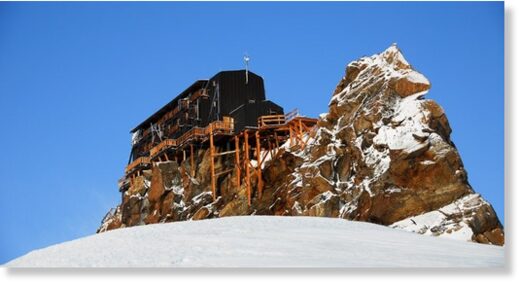 La Capanna Regina Margherita (Queen Margherita’s Hut) at Monte Rosa, which sleeps 70 and also houses a meteorological station,