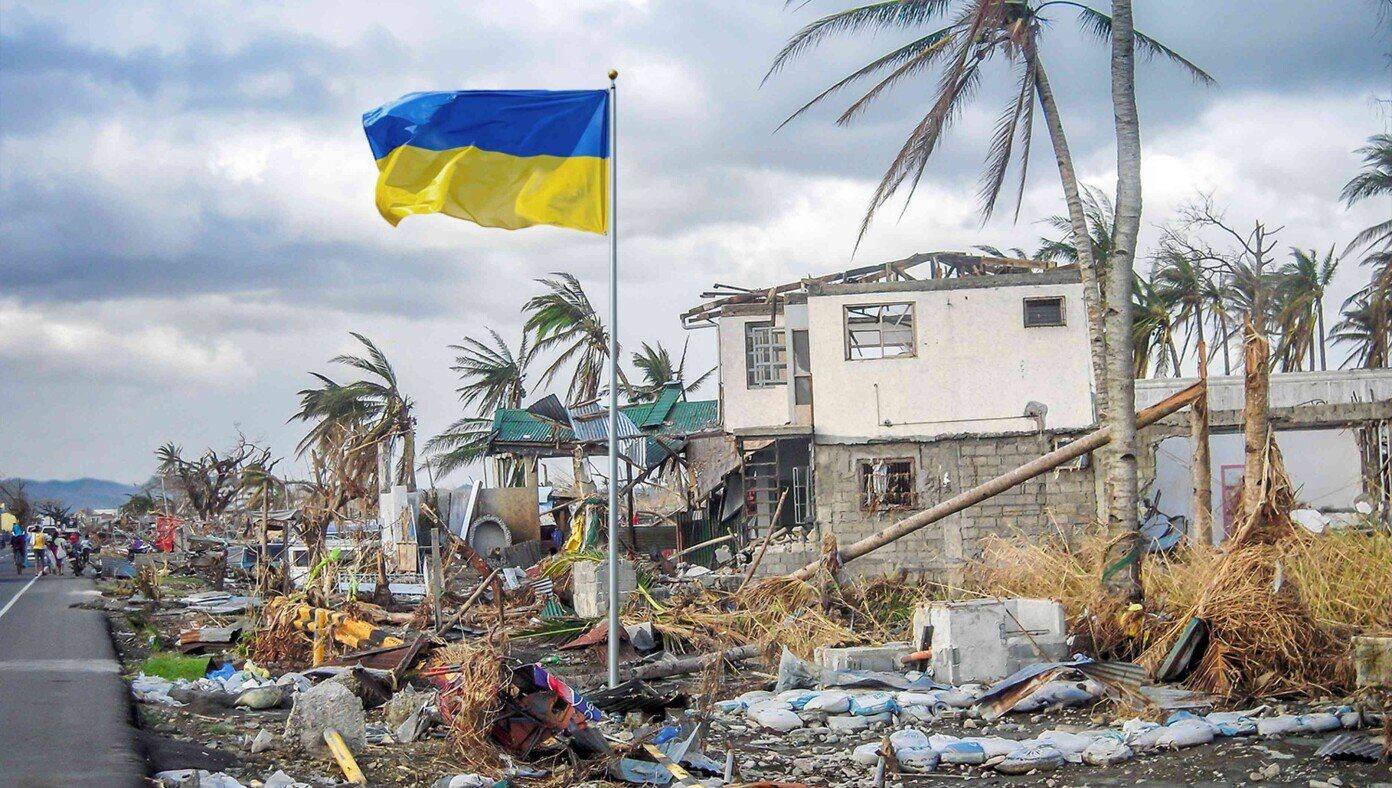 ukraine flag florida hurrican aid satire