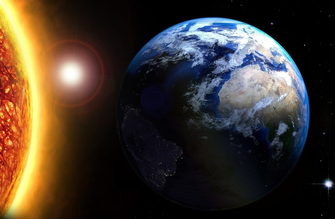 Sun and Earth illustration