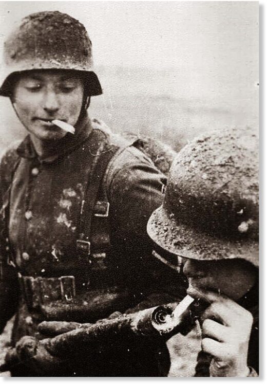 soldier smoking