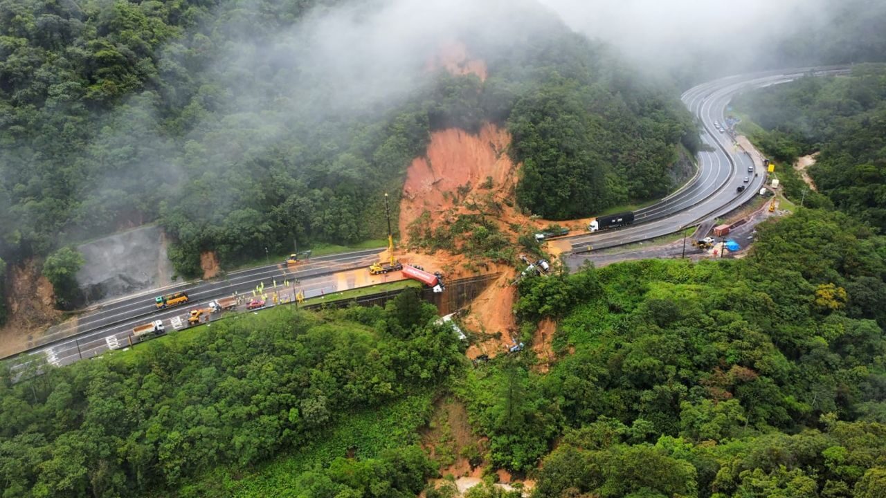 Authorities believe mud buried six trailers, and up to 15 vehicles on the highway