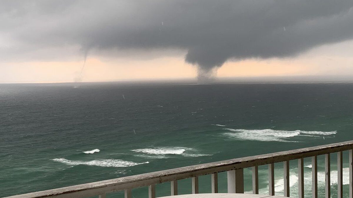 Just off of Panama City Beach waterspouts developed near Boardwalk Condos.