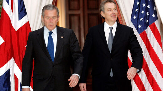 George Bush hijo y Tony Blair.