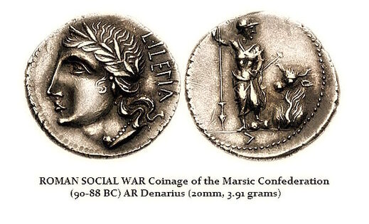 romain coin denarius social war