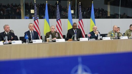 La reunión ministerial de la OTAN en la sede del bloque militar en Bruselas, 15 de febrero de 2023.