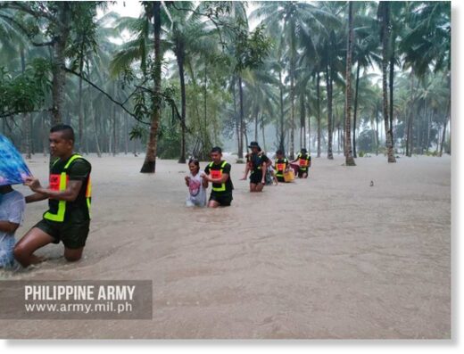 Flood rescue in Butuan City, Philippines,