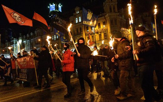 Ukrainian nationalists' march in Kiev in 2022 neo nazi