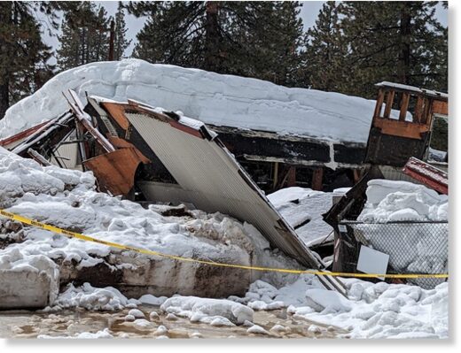 The old AT&T building collapsed due to snow load.