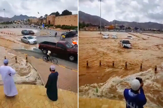 Omán sufre fuertes lluvias que inundan la mayor parte del país