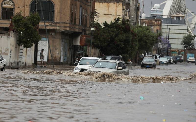 A flooded street in Sanaa, Yemen, March 29,