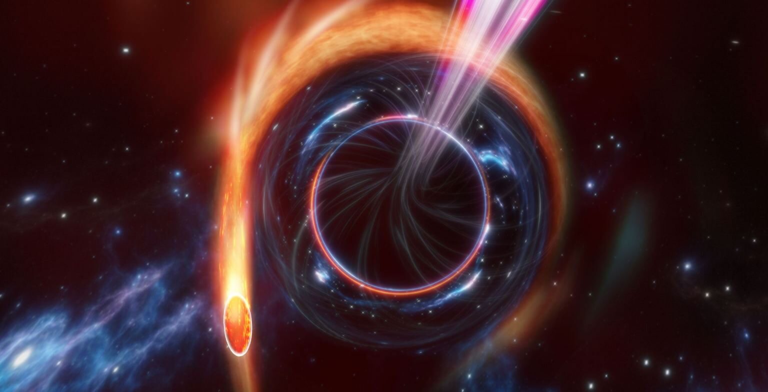 supermassive black hole consuming a star