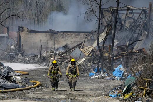 factory fire, Richmond, Indiana