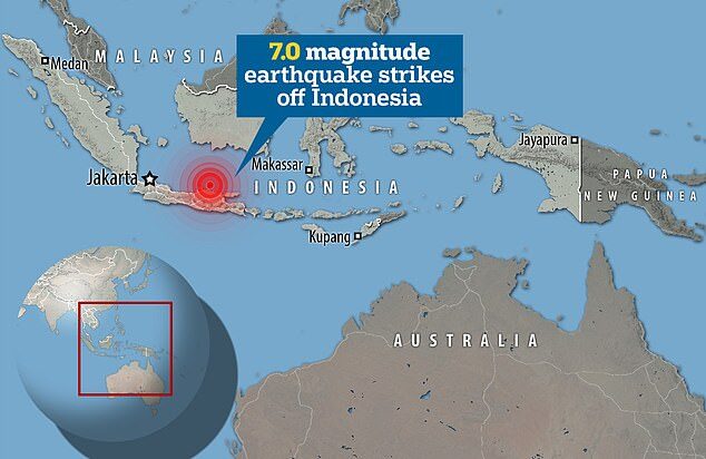 The quake was at a depth of 368 miles, EMSC said, and struck at 4:55 pm local time (0955 GMT), with Indonesia's geological agency ruling out a tsunami