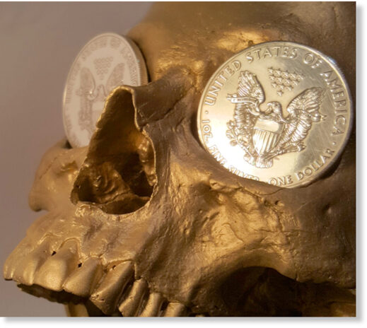 skull and coins