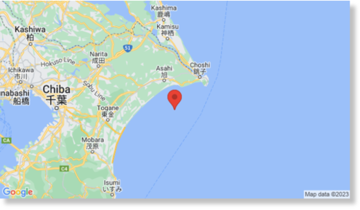 Clic para aumentar The epicenter of the earthquake that occurred on May 26 at 7:03 p.m. is located in East Chiba Prefecture | GOOGLE MAPS