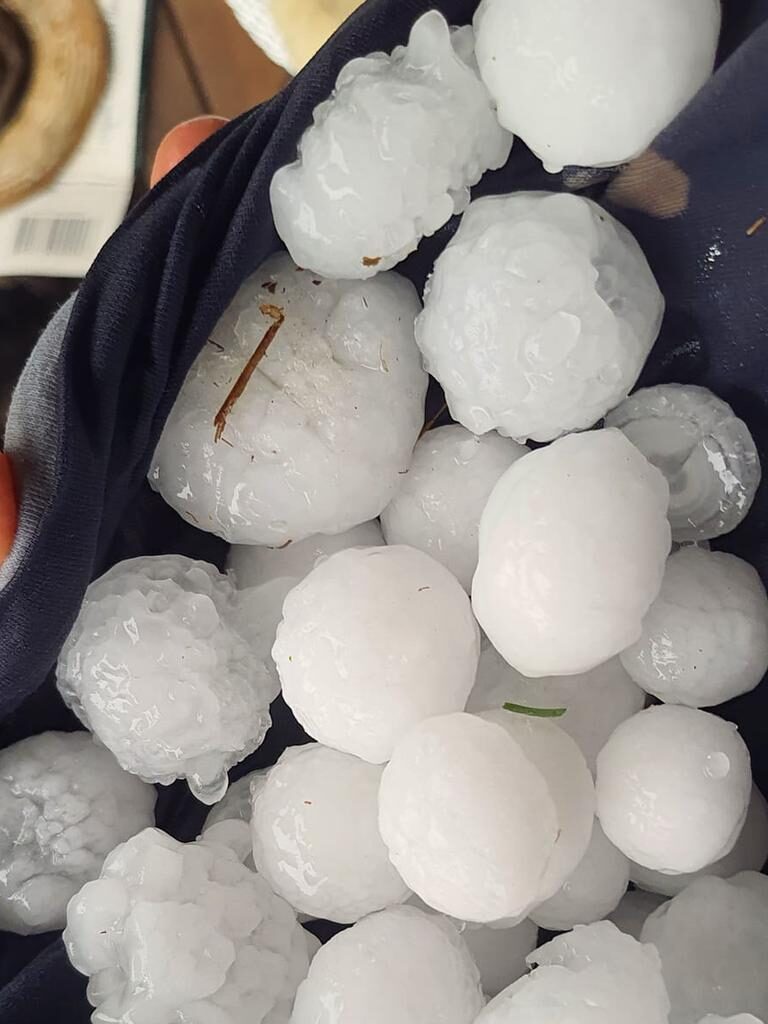 Hailstones up to 3cm in diameter were recorded in Merewether.