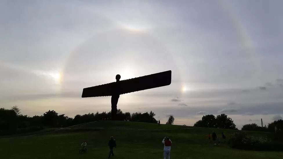 Halos gave the perfect frame around the Angel of the North, spotted by Andy Gowland