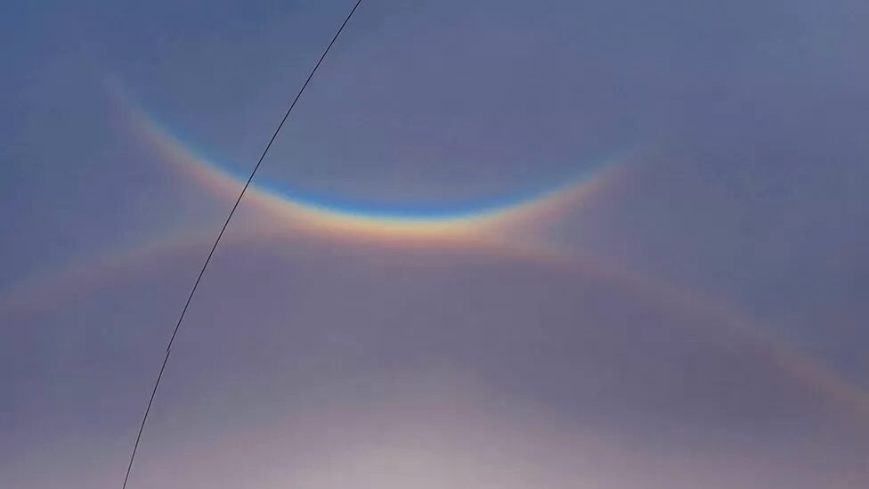A bright circumzenithal arc spotted in Stanwix, Cumbria, by Weather Watcher Ravi