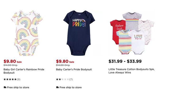 Kohl's Pride clothing infants