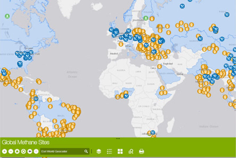 Clic para aumentar map of EPA methane mitigation activity