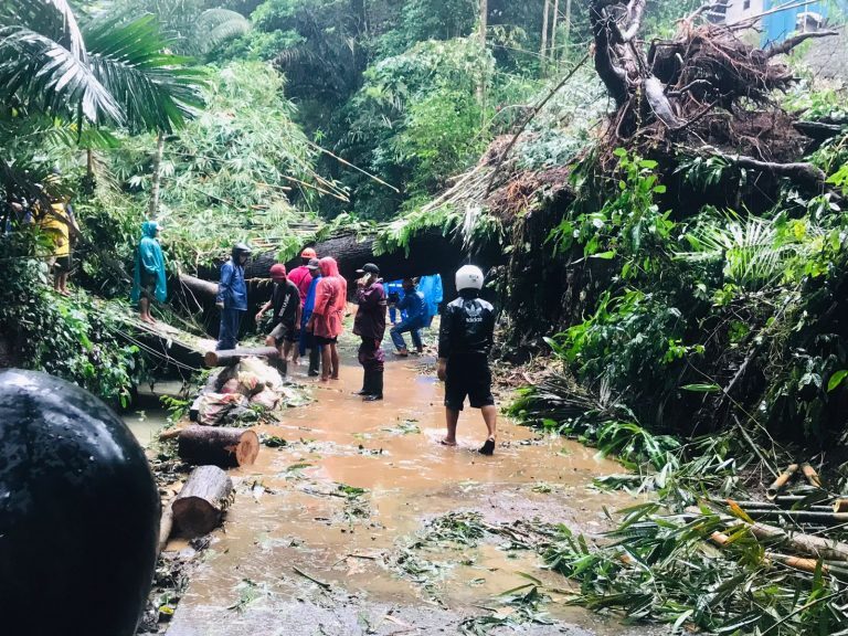 Storm and flood damage in Bali, Indonesia, July 2023.