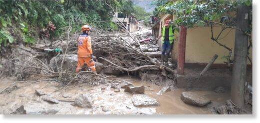 Heavy rain caused a landslide in Naranjal, Municipality of Quetame, Cundinamarca Department, Colombia, overnight 17 to 18 July 2023.