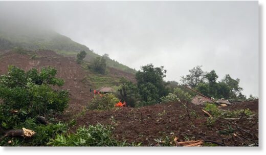 Landslide in Raigad district, Maharashtra, India, 20 July 2023.