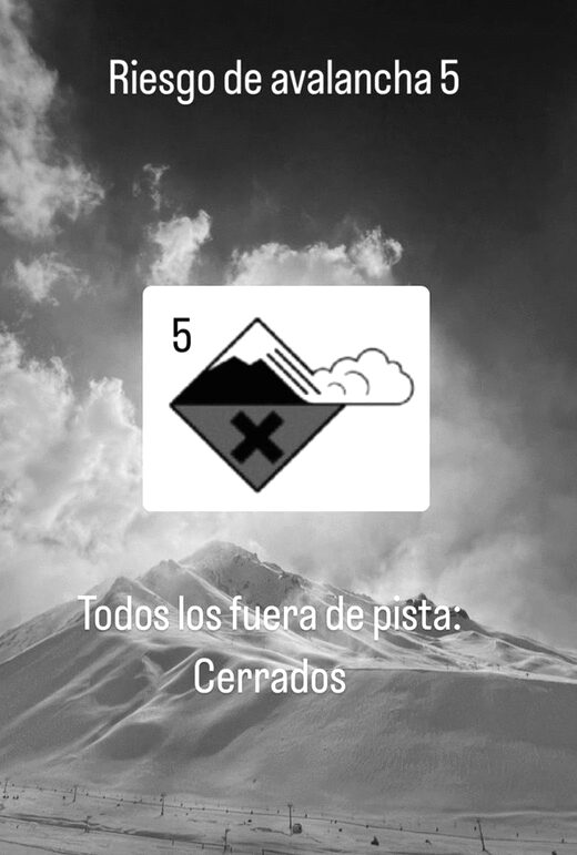 Much of Las Leñas’ terrain is closed today due to avalanche hazard.