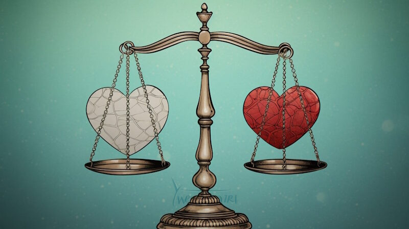 sick health heart balance scales