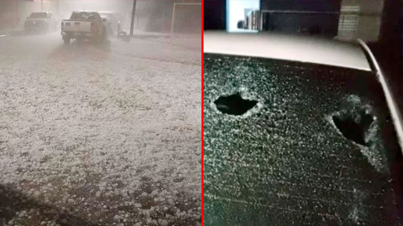 The impressive hailstorm in southern Brazil. City of Bage.