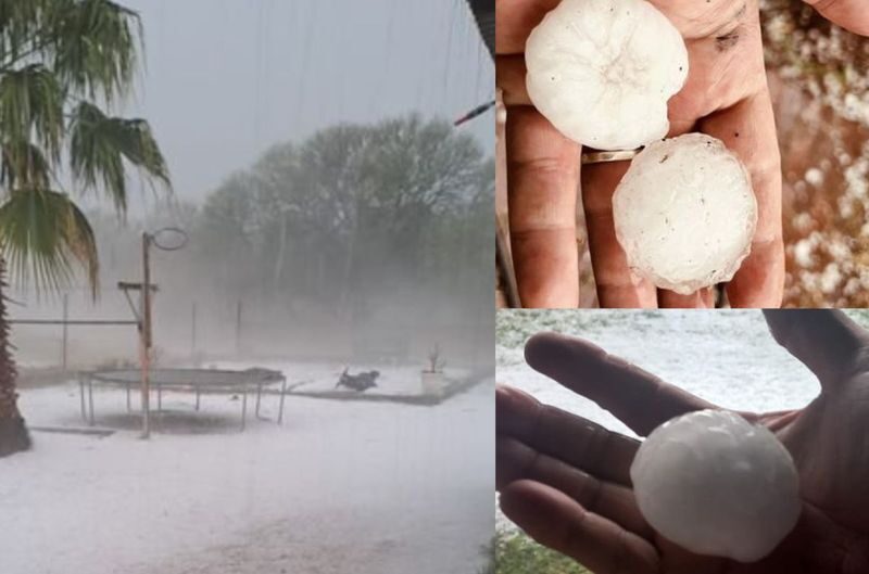 Hailstones the size of golf balls hit several parts on Sunday