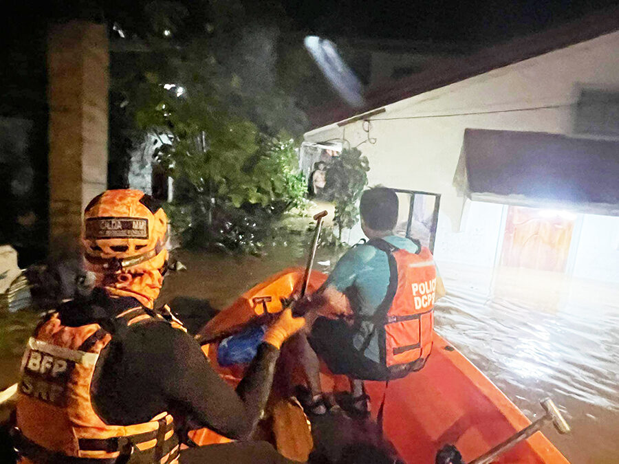 THE Special Rescue Force of the Bureau of Fire Protection-Region 11 rescued flooded residents in Bago Gallera, Davao City on Wednesday night, November 8 until early morning of Thursday, November 9.