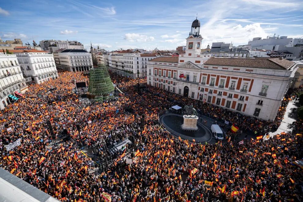Puerta del Sol, en Madrid, abarrotada.