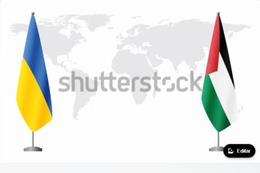 Banderas de Ucrania y Palestina