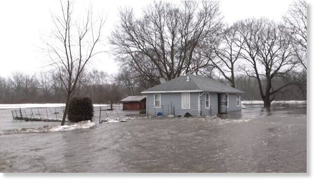 An ice jam has flooded homes in Wilmington,