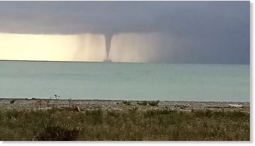 Waterspout spotted off Timaru on Saturday morning.
