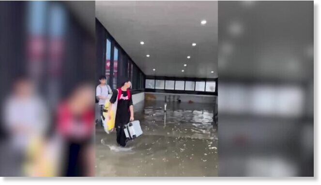 Metro station floods in China’s Changsha city