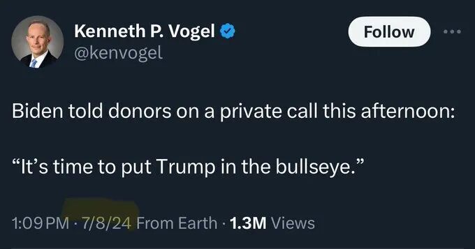 Put Trump in the bullseye tweet
