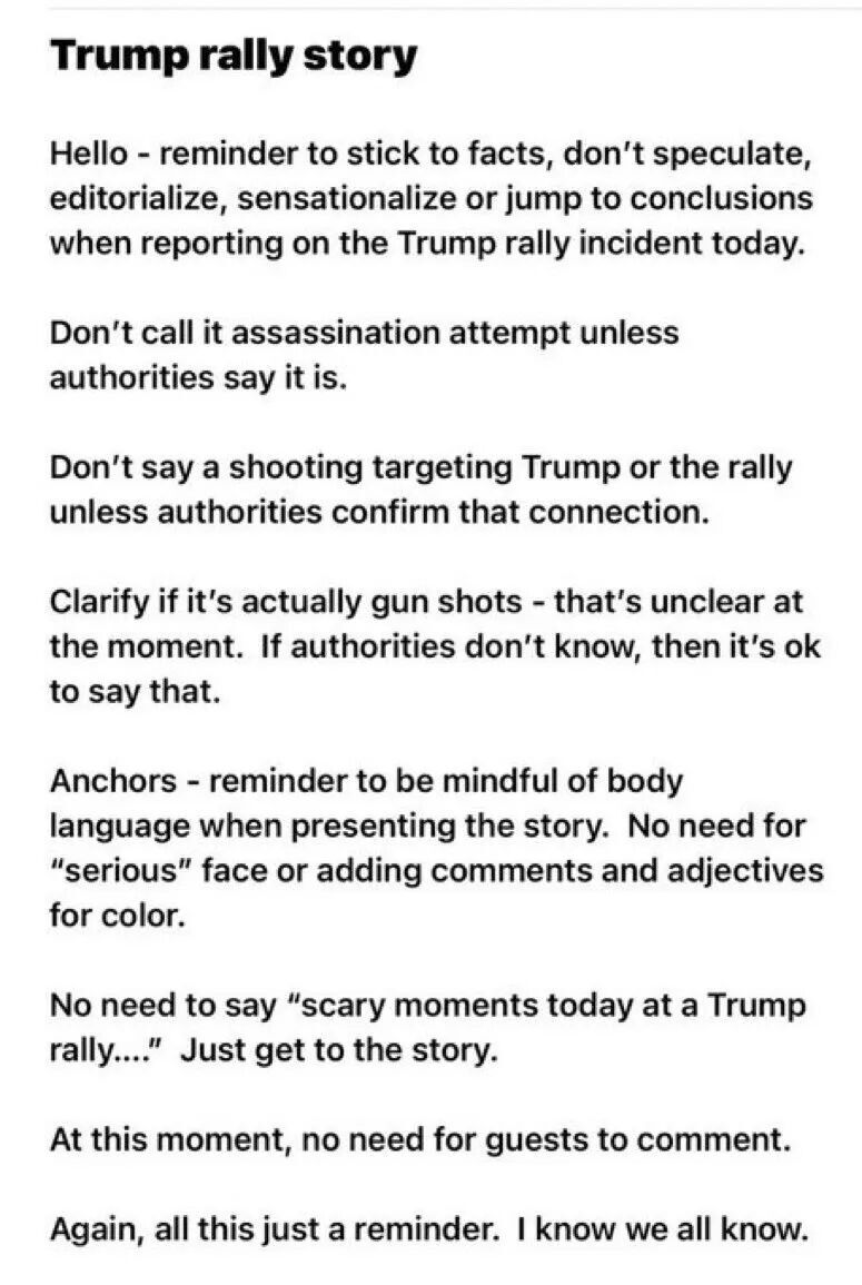 MSM call to not mention the word assassination