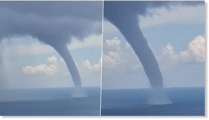 Waterspout Captured on Camera in Tahiti