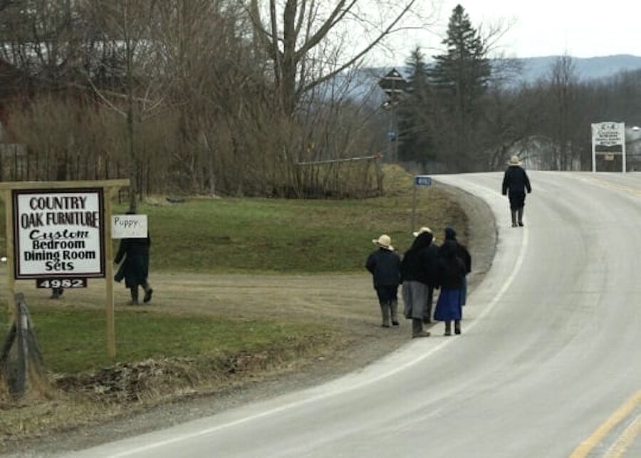 Amish children in Cattaraugus County, New York
