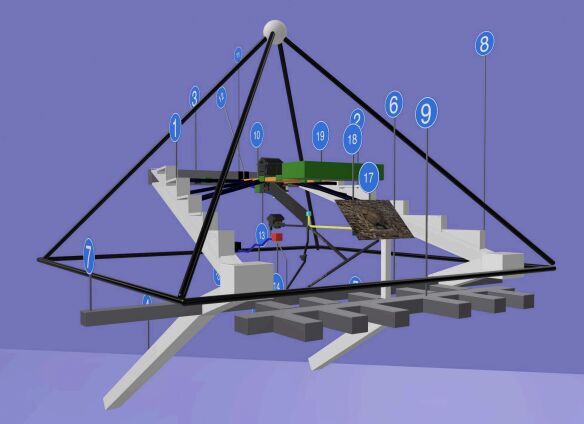 Clic para aumentar A 3D model of the Pyramid of Khafre.