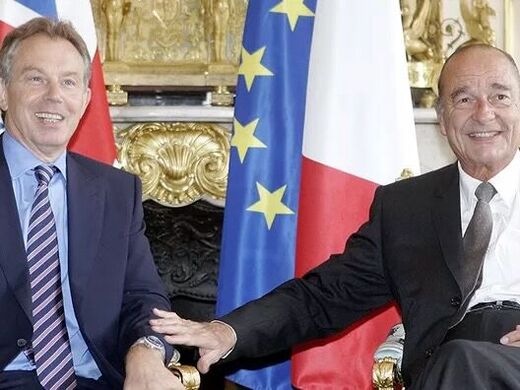 Clic para aumentar Tony Blair y el presidente francés Jacques Chirac