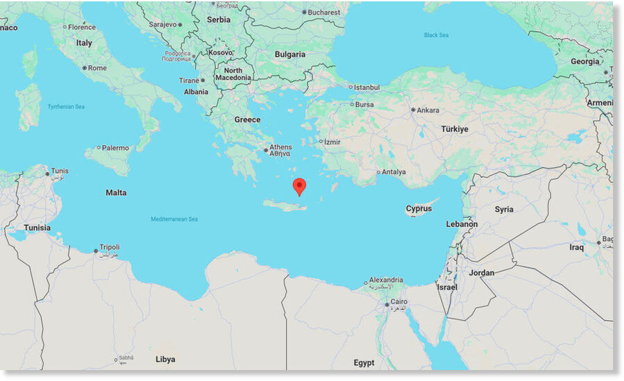 Epicenter of Thursday's earthquake near Crete