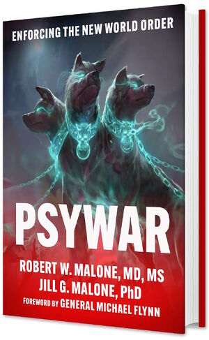 book cover pyswar robert malone ai bot farms