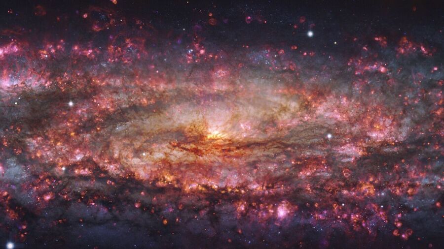 sculptor galaxy most detailed image colors