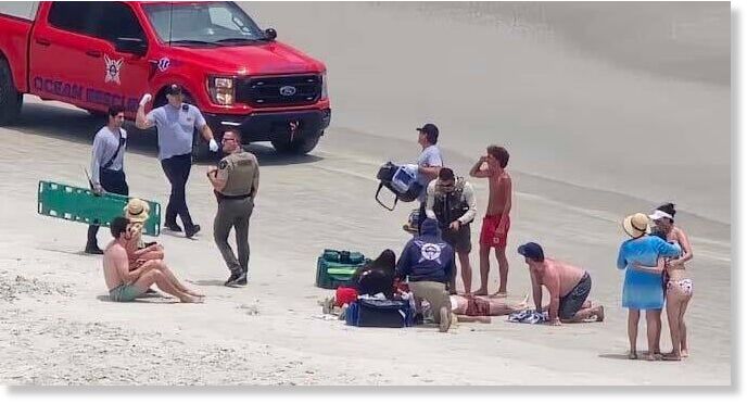 A 29-year-old man who was struck by lightning on a Central Florida beach during a bout of severe weather last Friday has died, officials confirmed Monday.