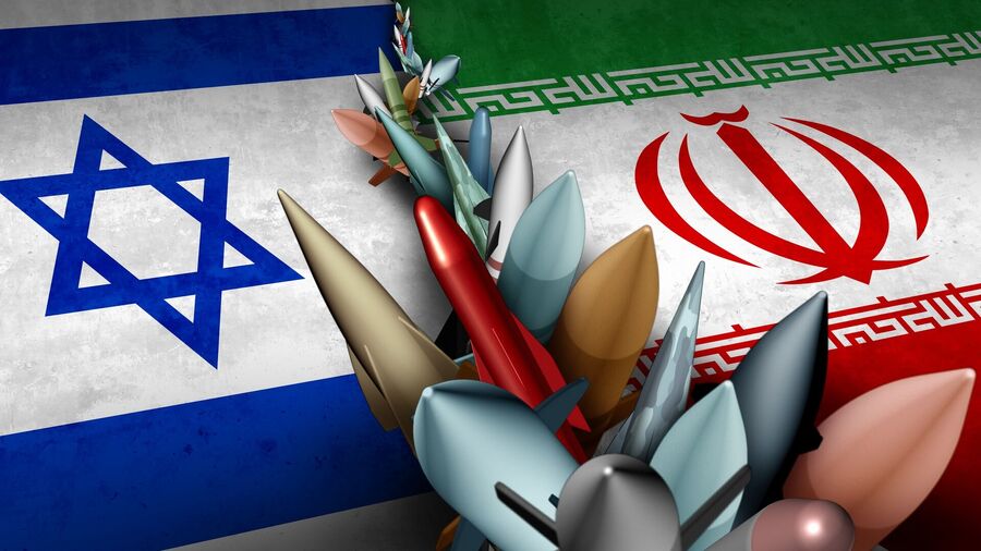 Israel and Iran flags