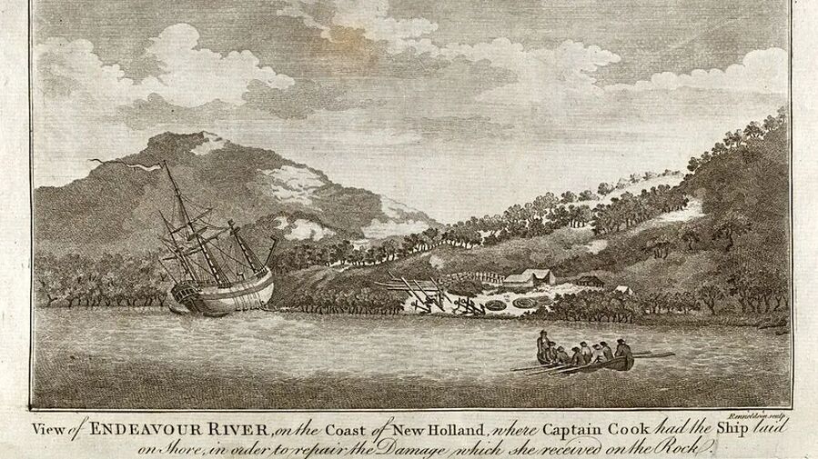 Clic para aumentar etching hms endeavor captain cook