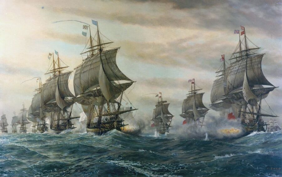 Clic para aumentar Second Battle of the Virginia Capes by V. Zveg